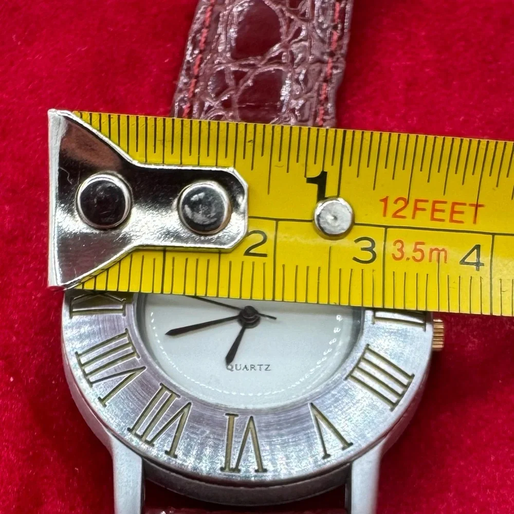 Vintage Y2K Swiss Time Quartz Watch, Leather Band‎